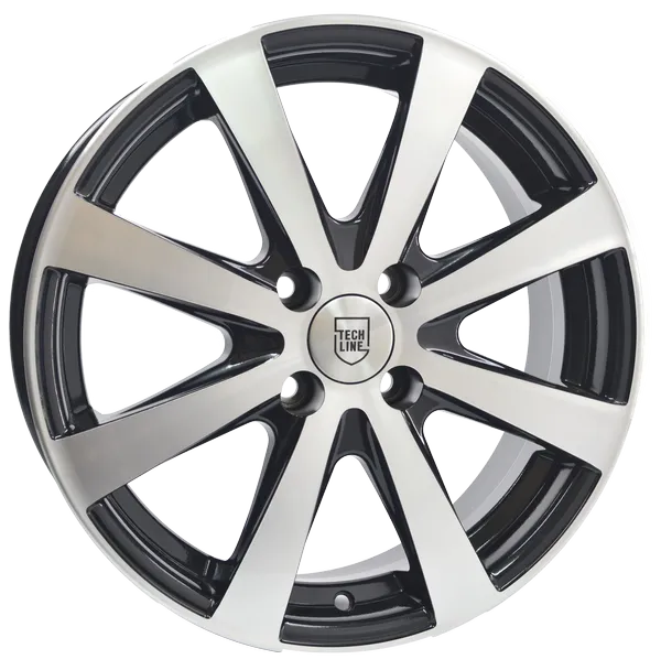 Диски Р 16 TECHLINE 634 АЗОВ-ТЭК(6J*16H2 4*100 et45 dia60.1) BD-чёрный с проточкой глянцевый